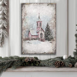 Vintage Church Christmas Wall Art - Tailored Canvases - Flyclothing LLC