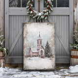 Vintage Church Christmas Wall Art - Tailored Canvases - Flyclothing LLC