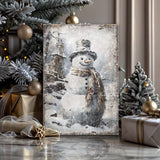 Vintage Snowman Christmas Wall Art II - Tailored Canvases - Flyclothing LLC