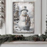Vintage Snowman Christmas Wall Art II - Tailored Canvases - Flyclothing LLC