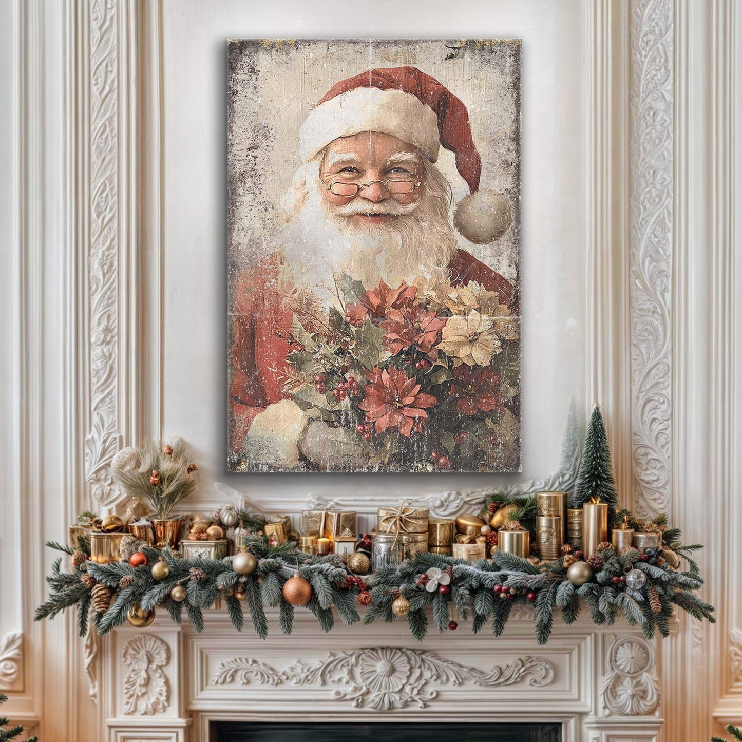 Vintage Christmas Santa Claus Wall Art - Tailored Canvases - Flyclothing LLC