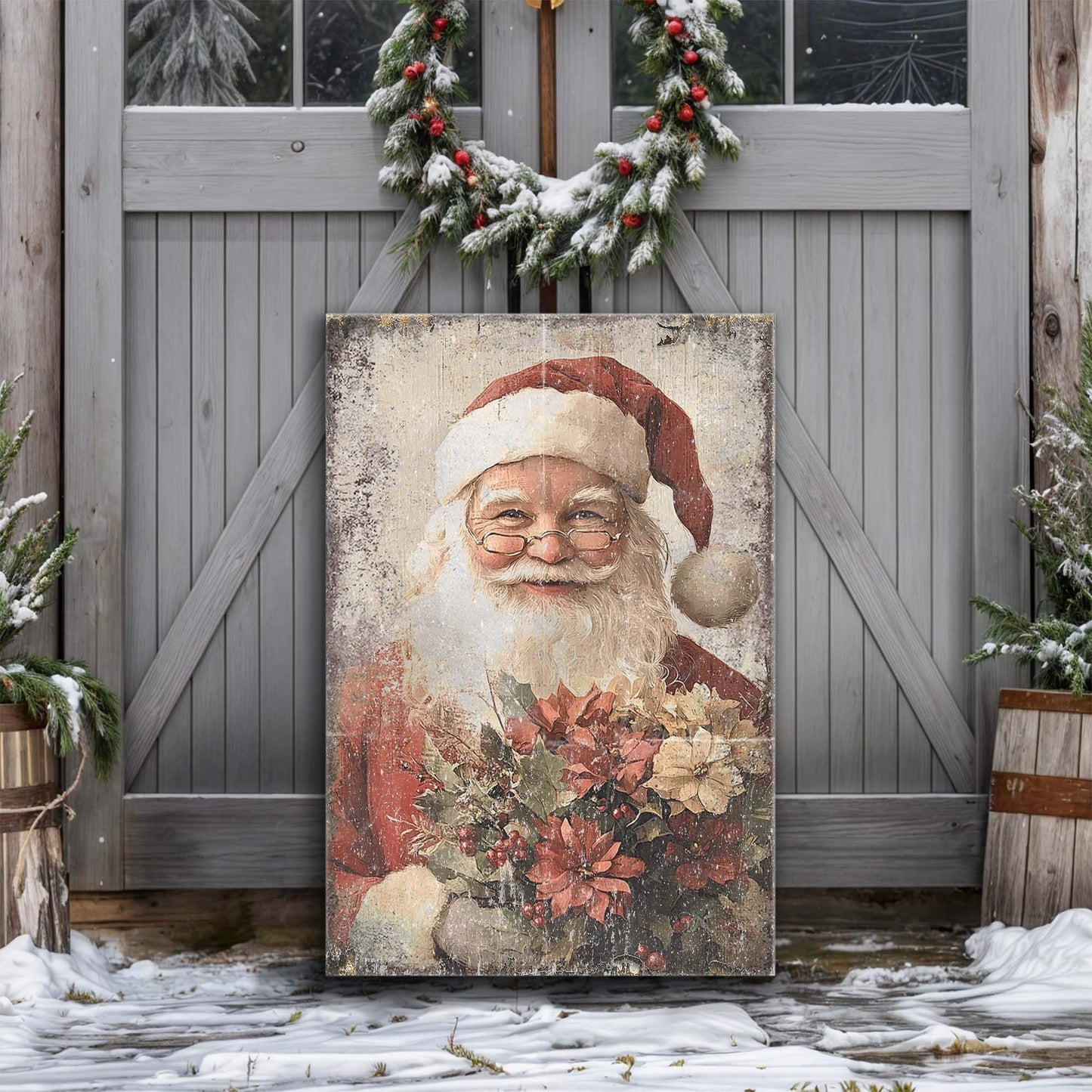 Vintage Christmas Santa Claus Wall Art - Tailored Canvases - Flyclothing LLC