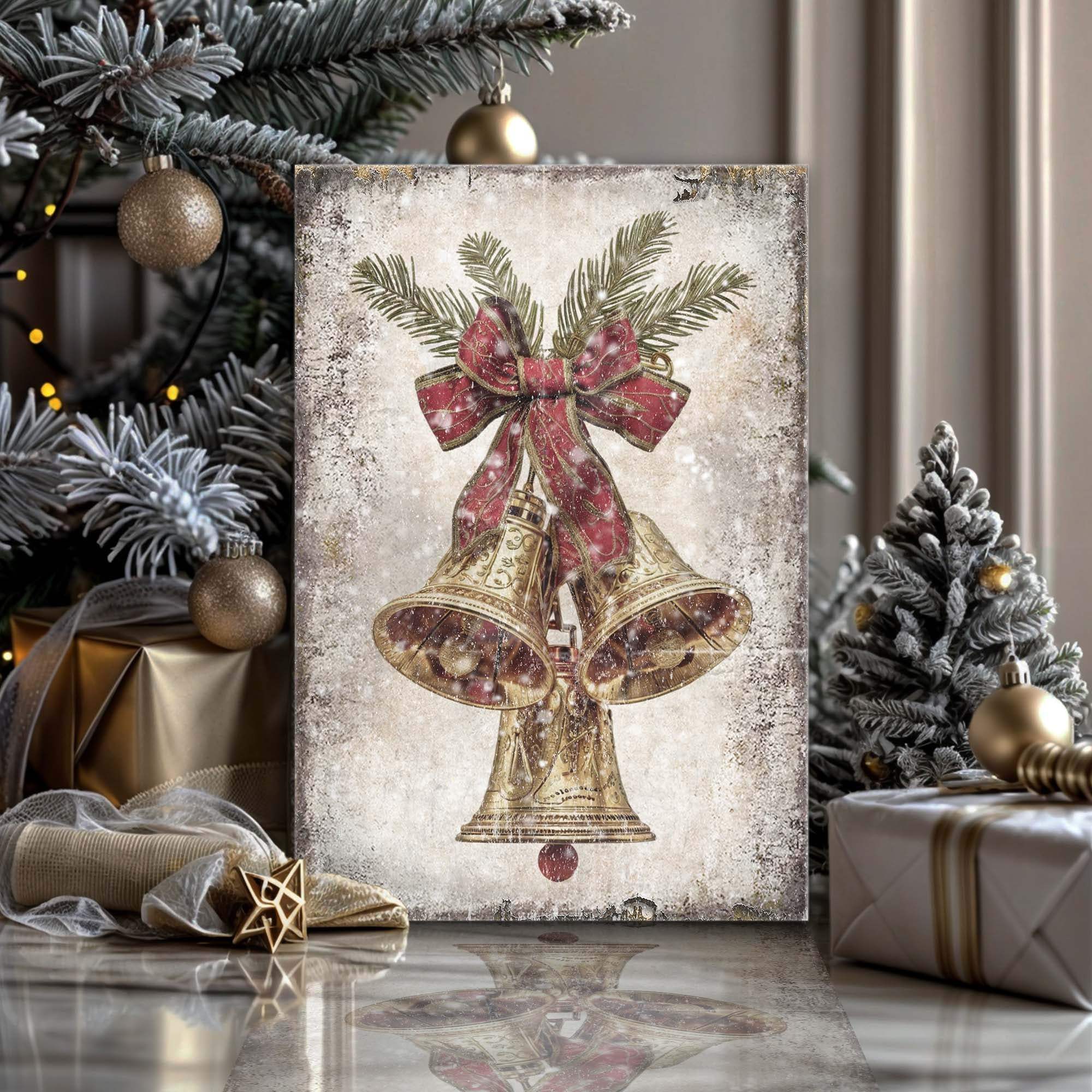 Vintage Christmas Bells Wall Art - Tailored Canvases - Flyclothing LLC