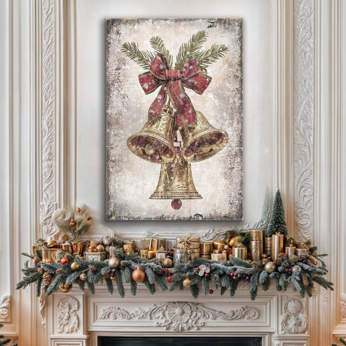 Vintage Christmas Bells Wall Art - Tailored Canvases - Flyclothing LLC