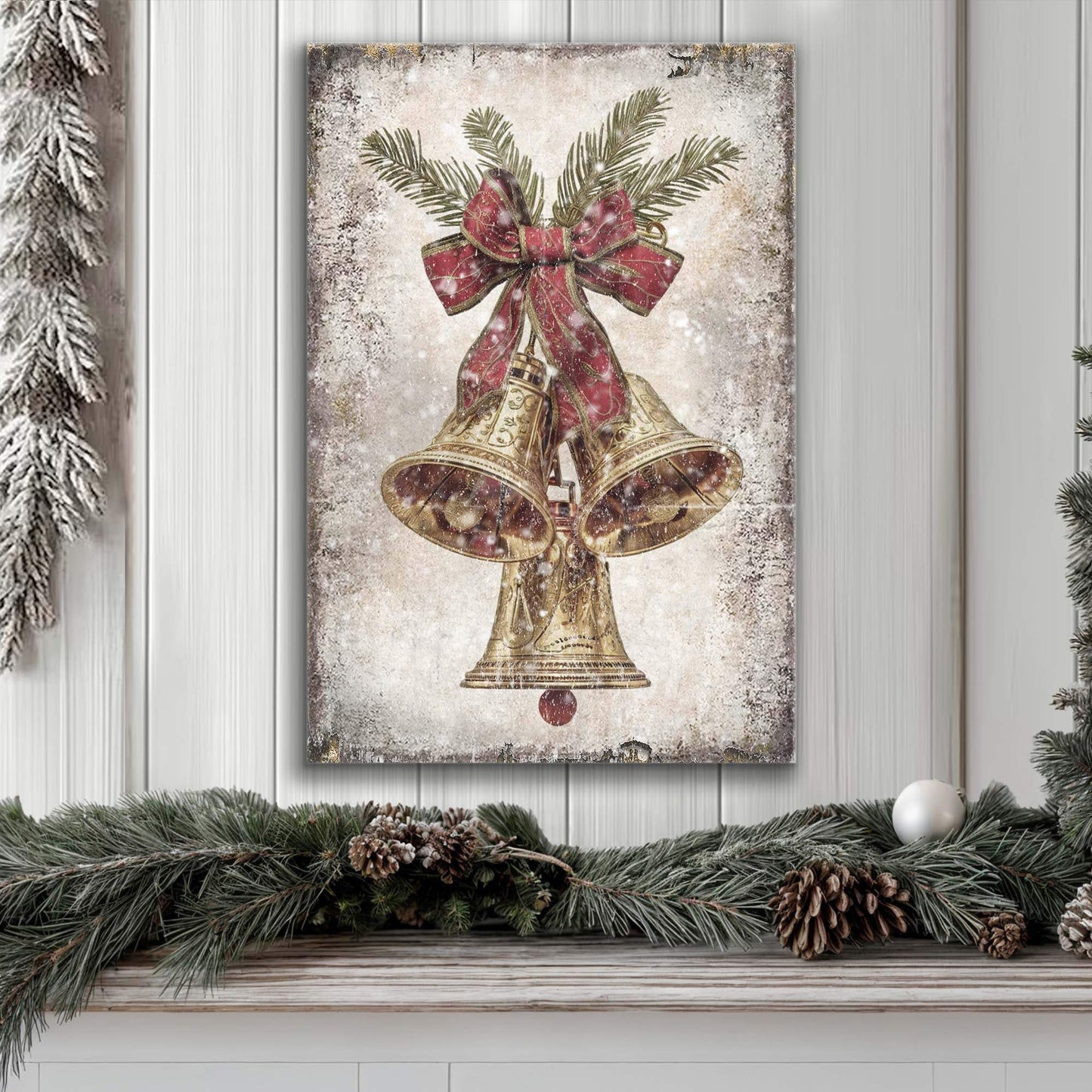 Vintage Christmas Bells Wall Art - Tailored Canvases - Flyclothing LLC