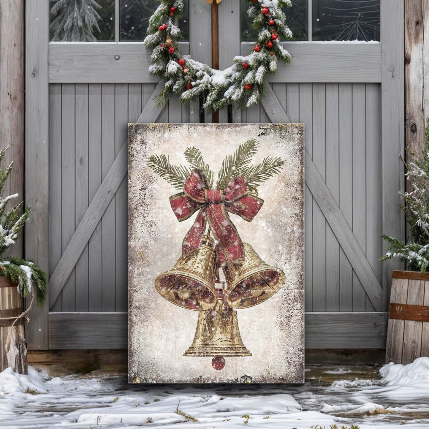 Vintage Christmas Bells Wall Art - Tailored Canvases - Flyclothing LLC