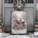 Vintage Christmas Sleigh Sled Wall Art - Tailored Canvases - Flyclothing LLC