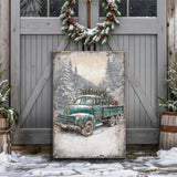 Vintage Truck With Christmas Tree Wall Art - Tailored Canvases - Flyclothing LLC
