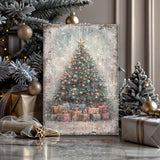 Vintage Christmas Tree With Gifts Wall Art - Tailored Canvases - Flyclothing LLC