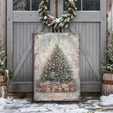 Vintage Christmas Tree With Gifts Wall Art - Tailored Canvases - Flyclothing LLC