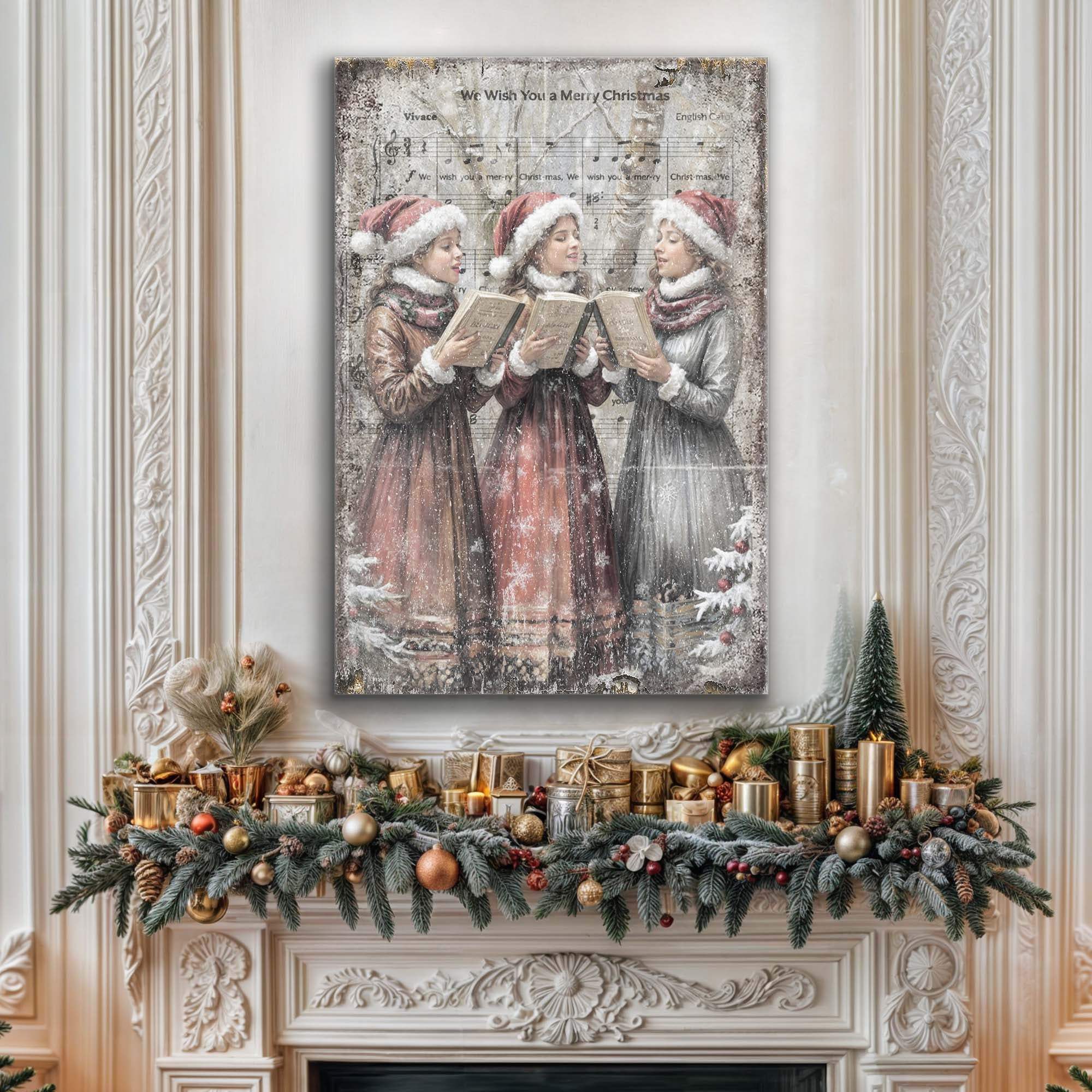 Vintage Christmas Carolers Wall Art - Tailored Canvases - Flyclothing LLC