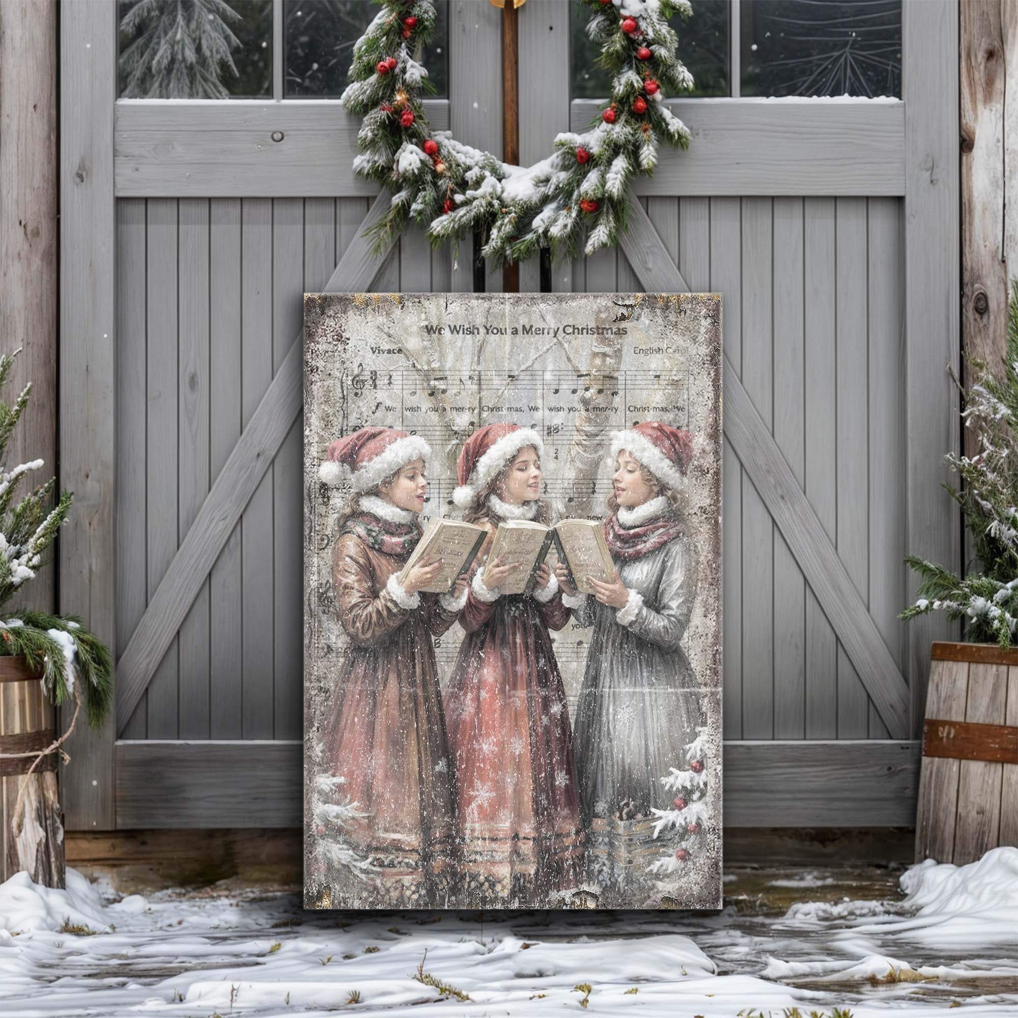 Vintage Christmas Carolers Wall Art - Tailored Canvases - Flyclothing LLC