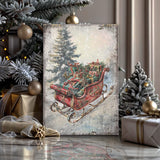 Vintage Christmas Sleigh Sled Wall Art II - Tailored Canvases - Flyclothing LLC