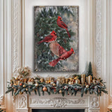 Vintage Cardinal Christmas Wall Art II - Tailored Canvases - Flyclothing LLC