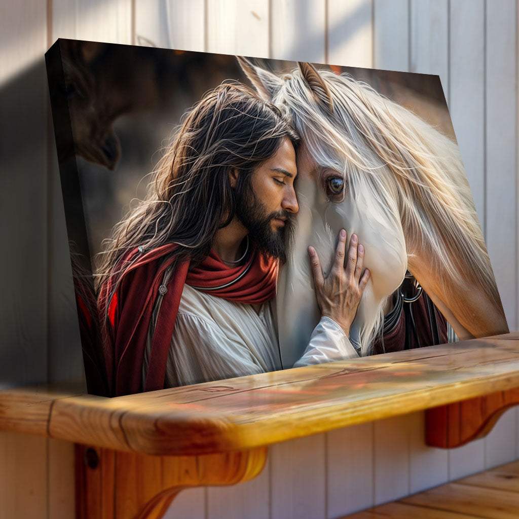 Jesus And Horse Faith Wall Art - Tailored Canvases - Flyclothing LLC
