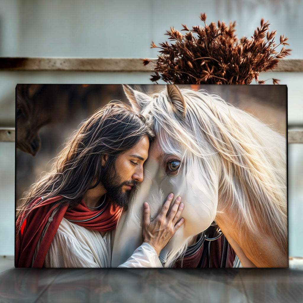 Jesus And Horse Faith Wall Art - Tailored Canvases - Flyclothing LLC