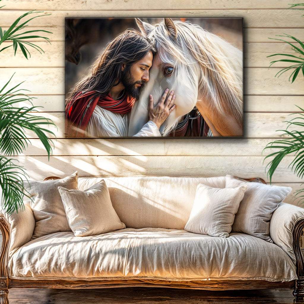 Jesus And Horse Faith Wall Art - Tailored Canvases - Flyclothing LLC