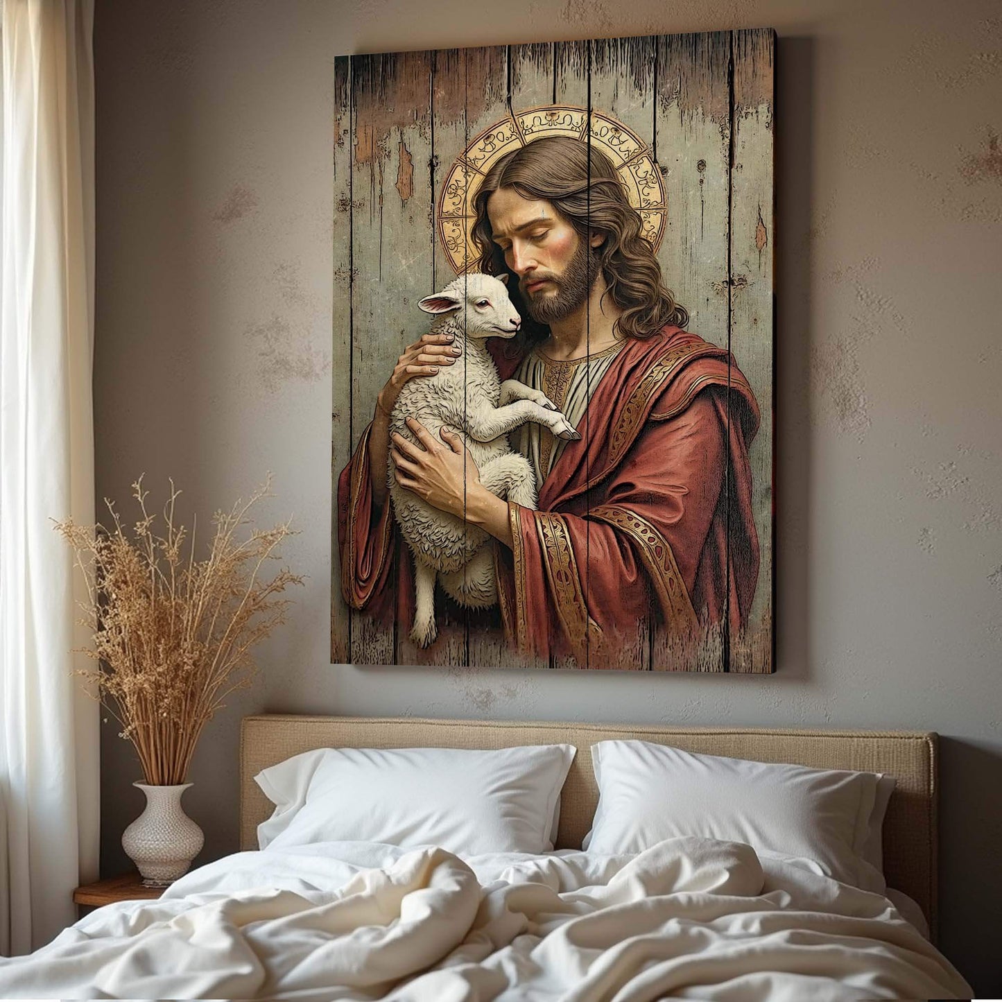 Jesus The Good Shepherd Wall Art - Tailored Canvases - Flyclothing LLC