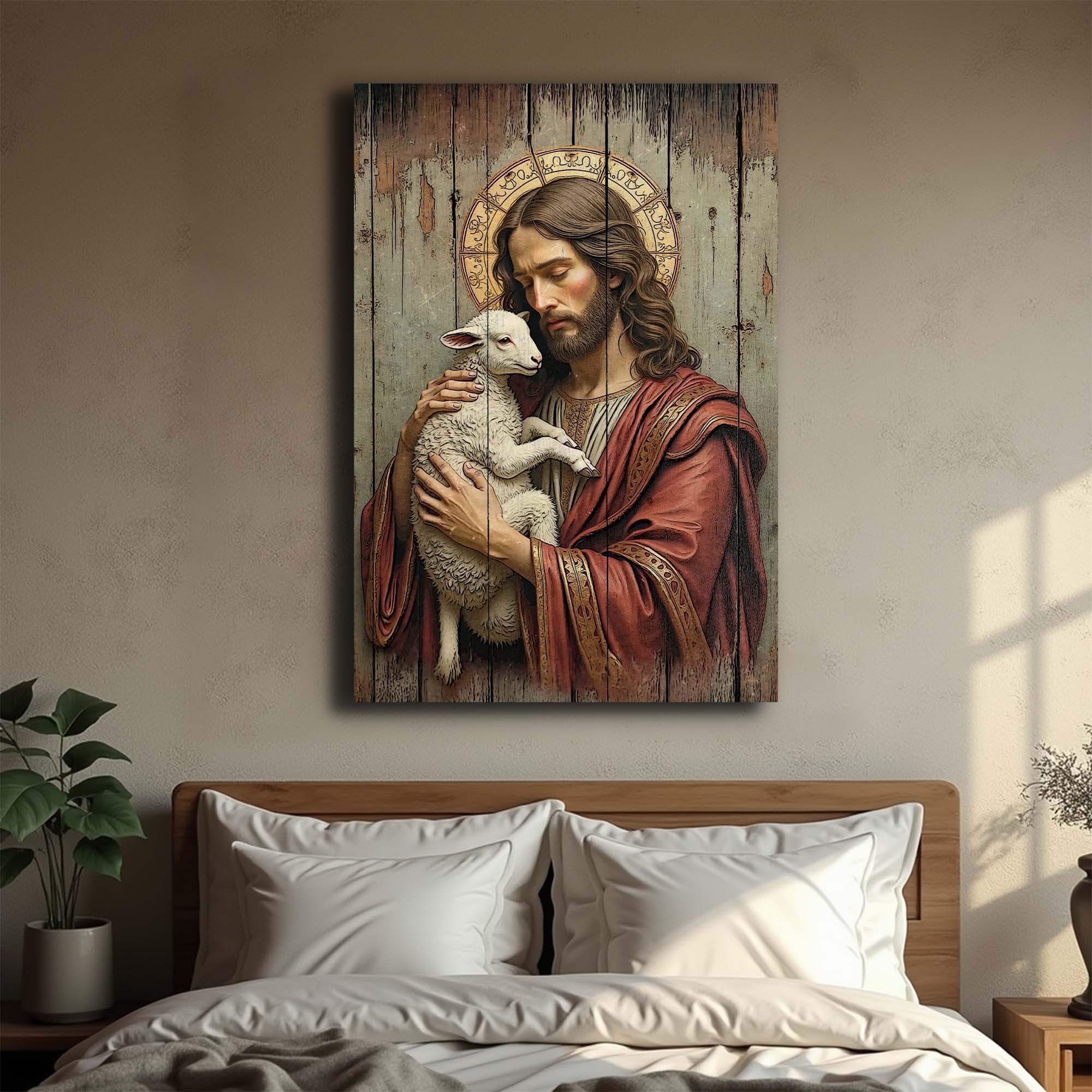 Jesus The Good Shepherd Wall Art - Tailored Canvases - Flyclothing LLC