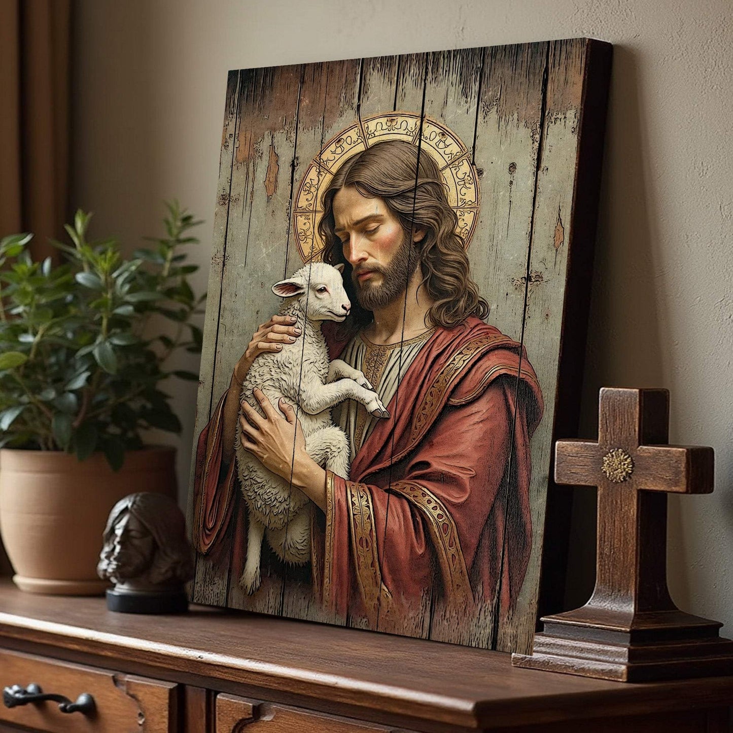 Jesus The Good Shepherd Wall Art - Tailored Canvases - Flyclothing LLC