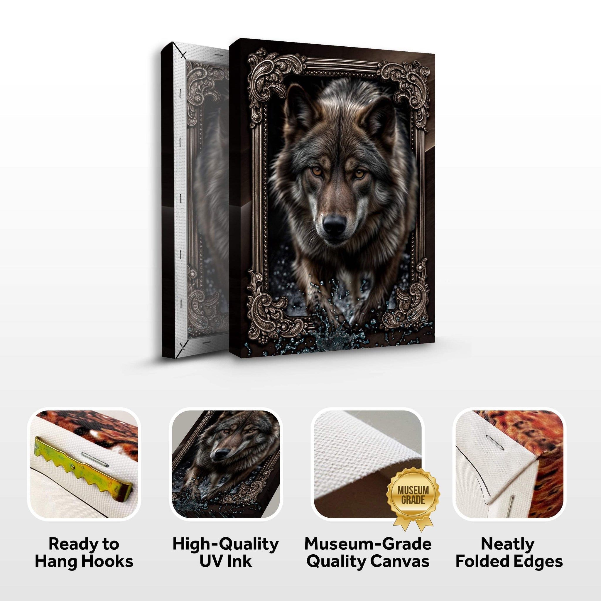 3D Wolf Wall Art II - Tailored Canvases - Flyclothing LLC