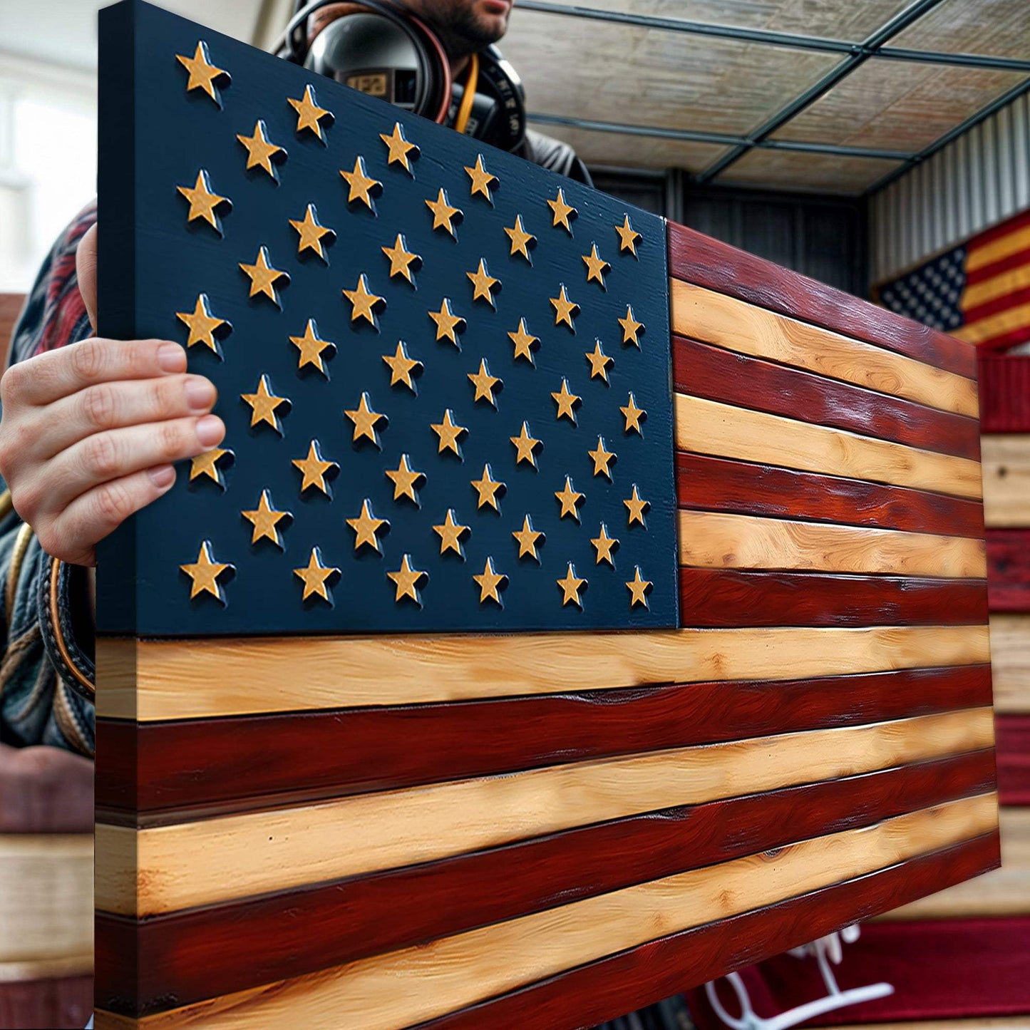Old Glory American Flag Wall Art II - Tailored Canvases - Flyclothing LLC