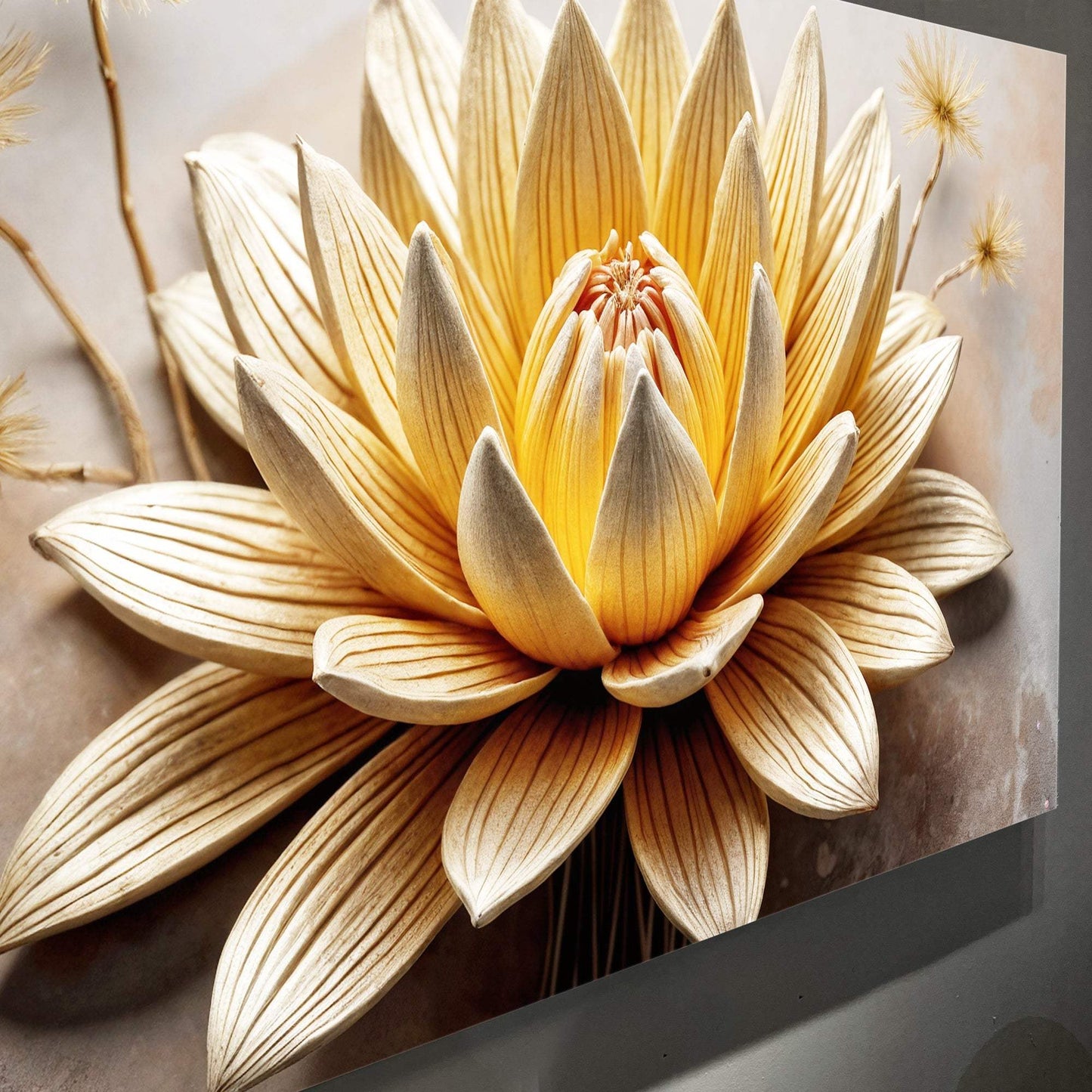 Golden Lotus Minimalist Abstract Wall Art II - Tailored Canvases - Flyclothing LLC