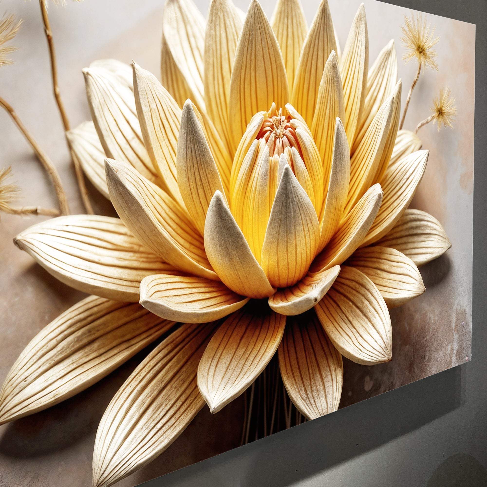 Golden Lotus Minimalist Abstract Wall Art II - Tailored Canvases - Flyclothing LLC