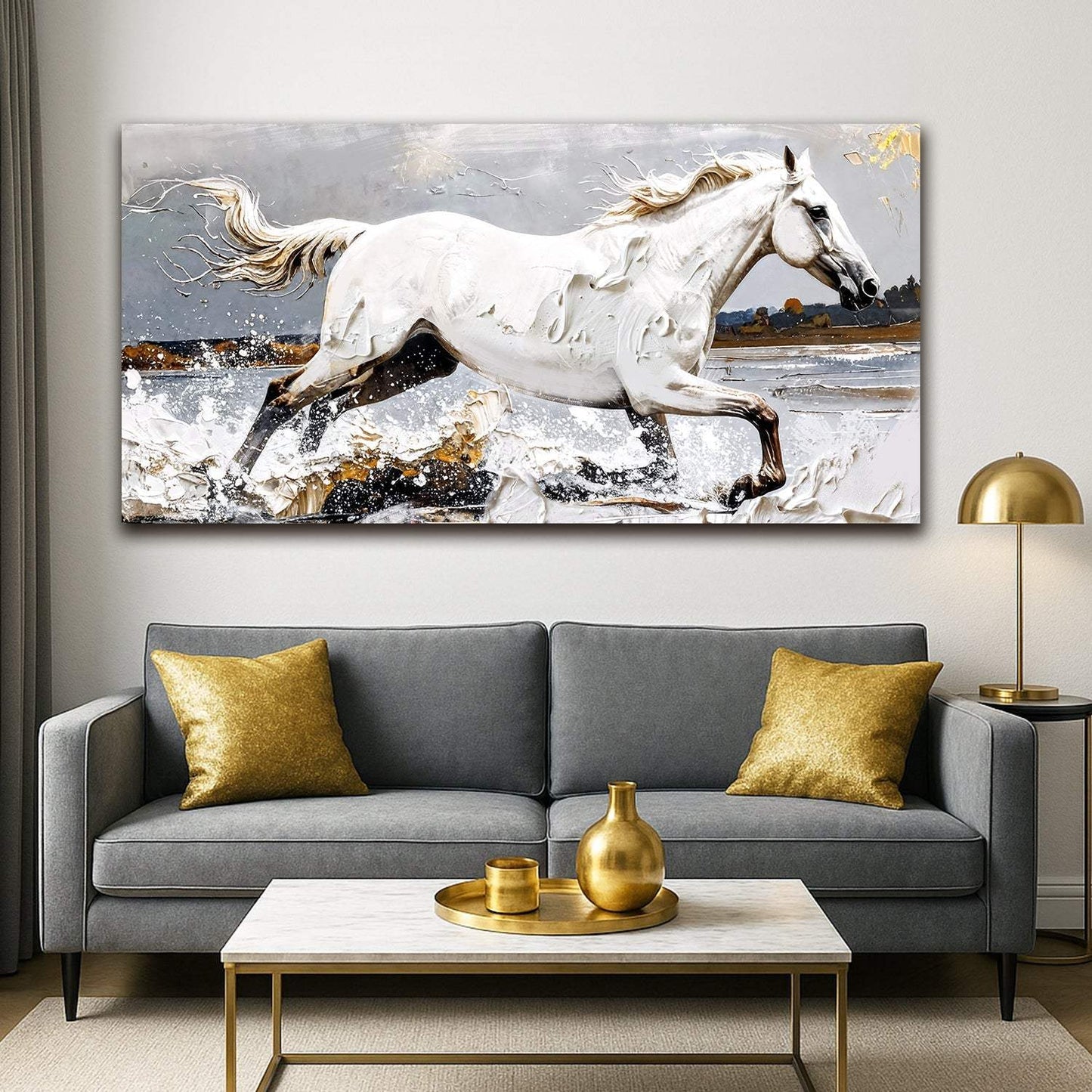 Modern Abstract Horse Wall Art - Tailored Canvases - Flyclothing LLC