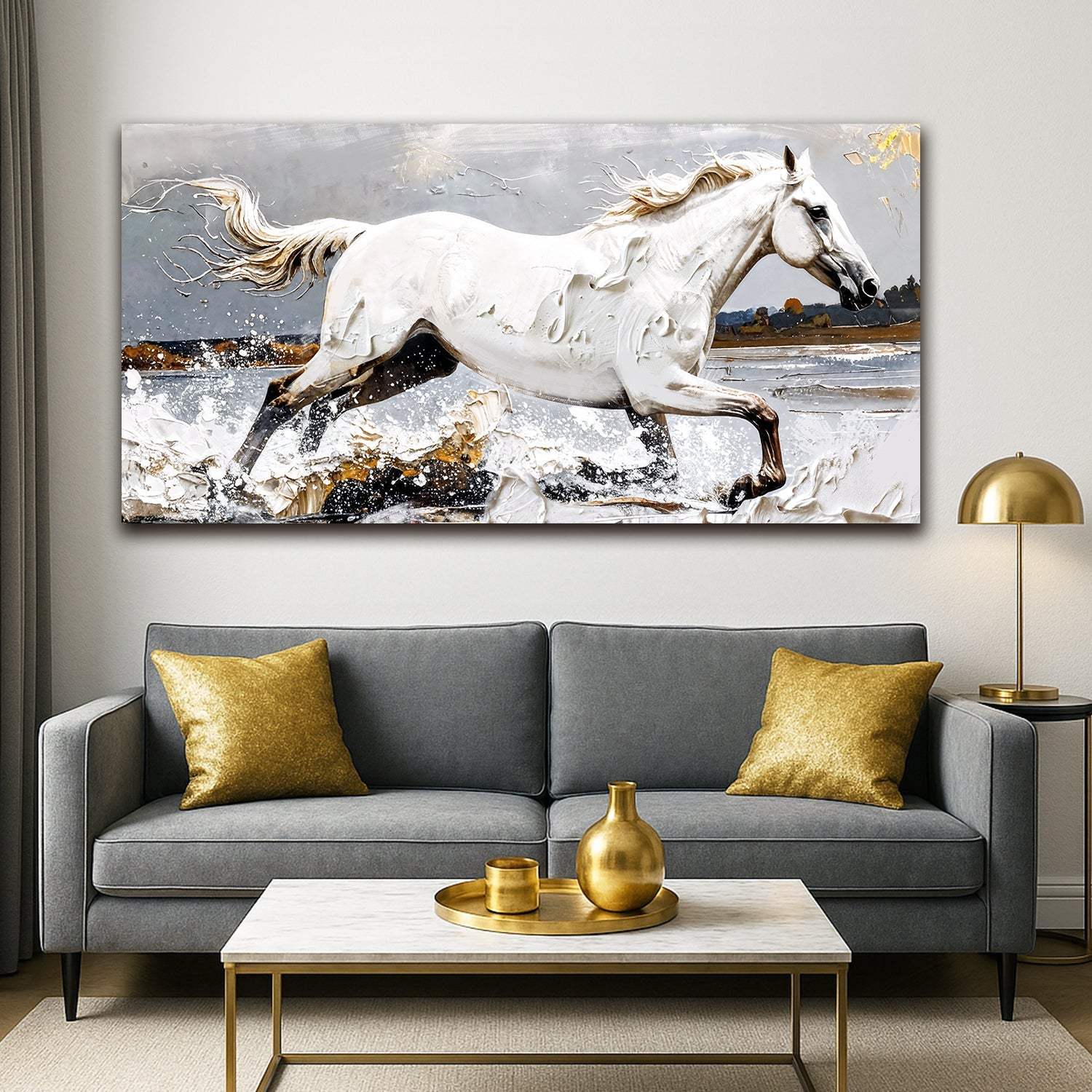 Modern Abstract Horse Wall Art - Tailored Canvases - Flyclothing LLC
