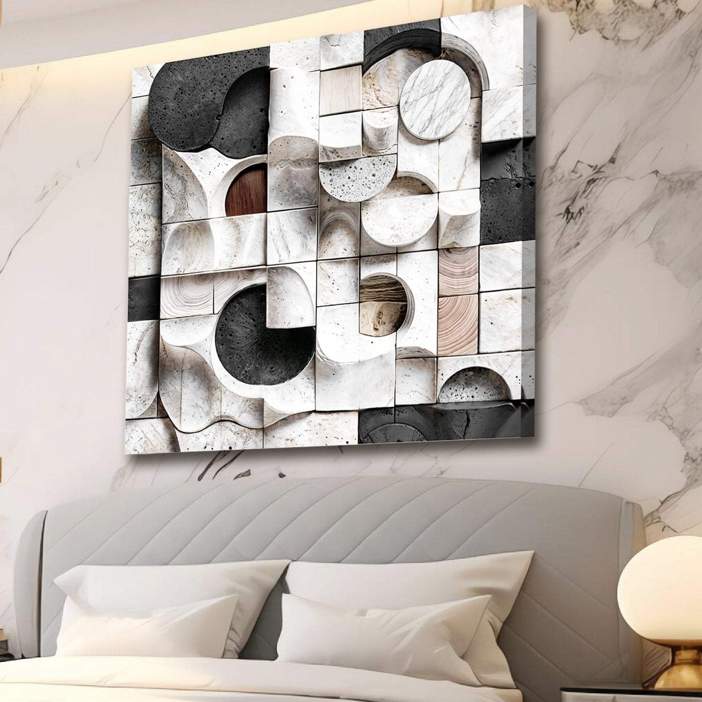 Abstract Black & White Wall Sculpture Wall Art - Tailored Canvases - Flyclothing LLC