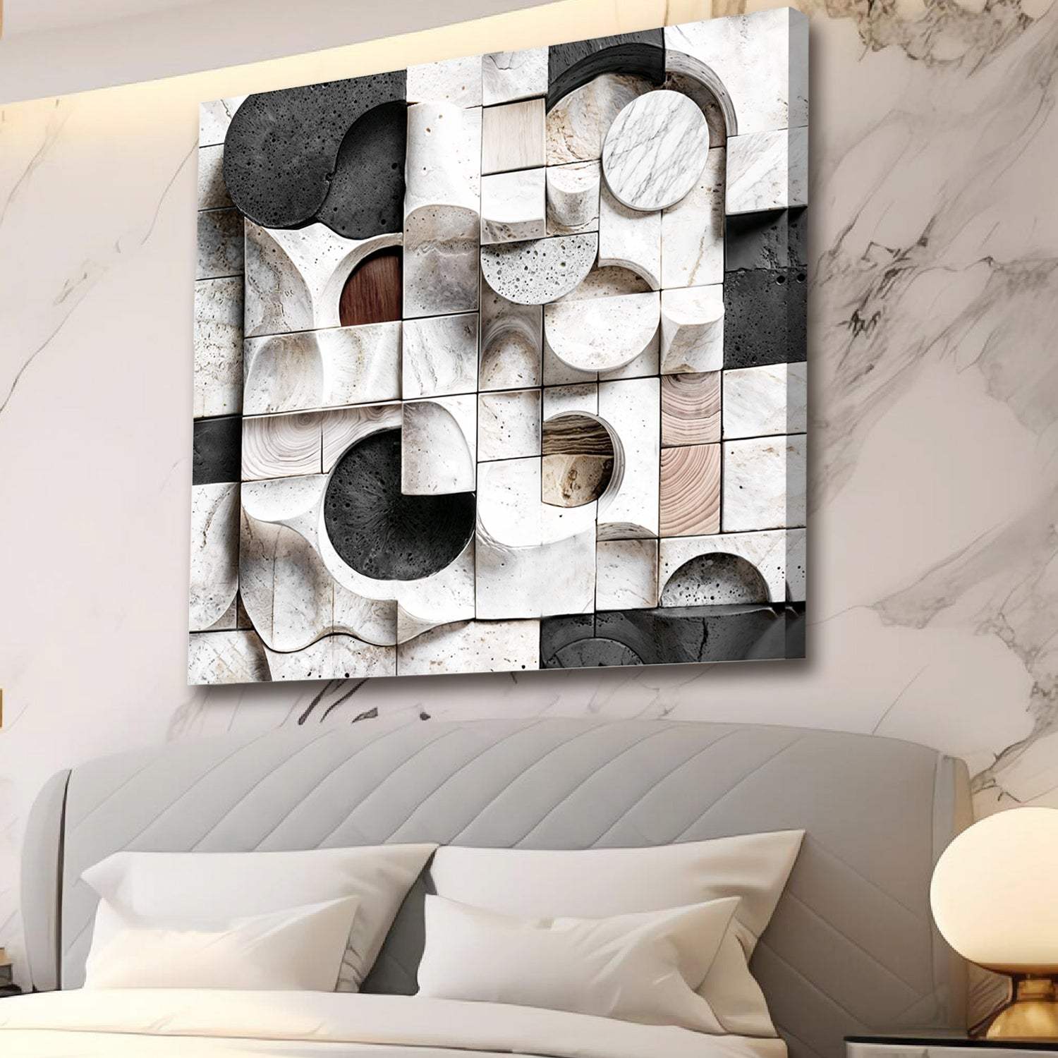 Abstract Black & White Wall Sculpture Wall Art - Tailored Canvases - Flyclothing LLC