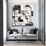 Abstract Black & White Wall Sculpture Wall Art - Tailored Canvases - Flyclothing LLC
