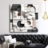Abstract Black & White Wall Sculpture Wall Art - Tailored Canvases - Flyclothing LLC