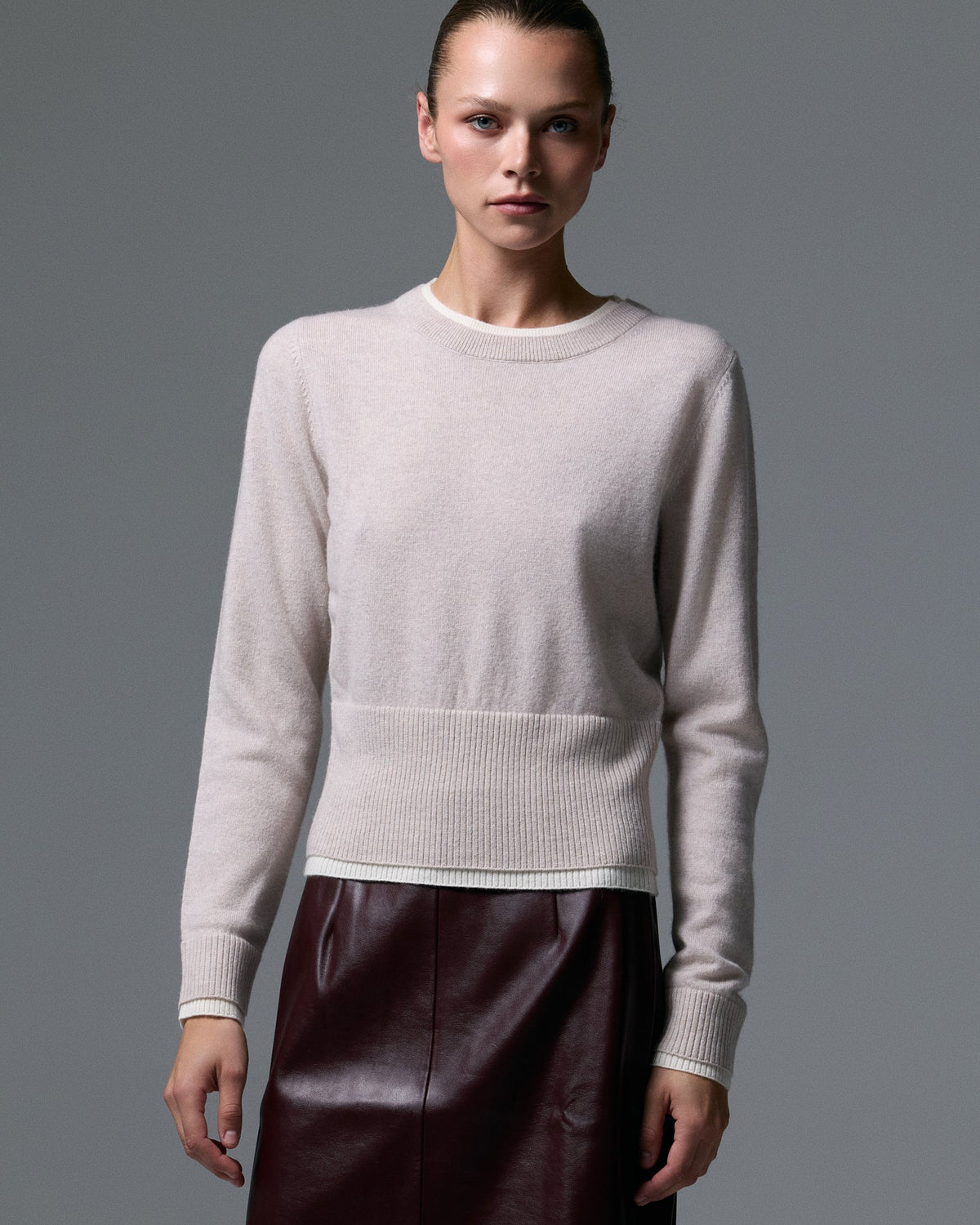 Tove Layered Cashmere Crewneck - Artless Forever - Flyclothing LLC