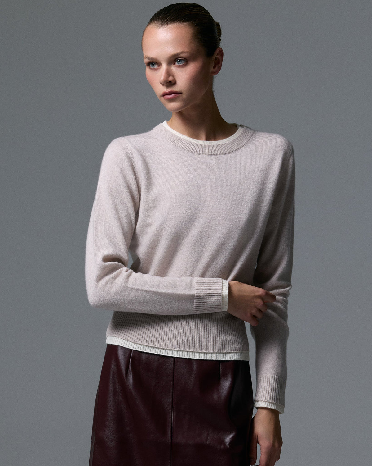 Tove Layered Cashmere Crewneck - Artless Forever - Flyclothing LLC