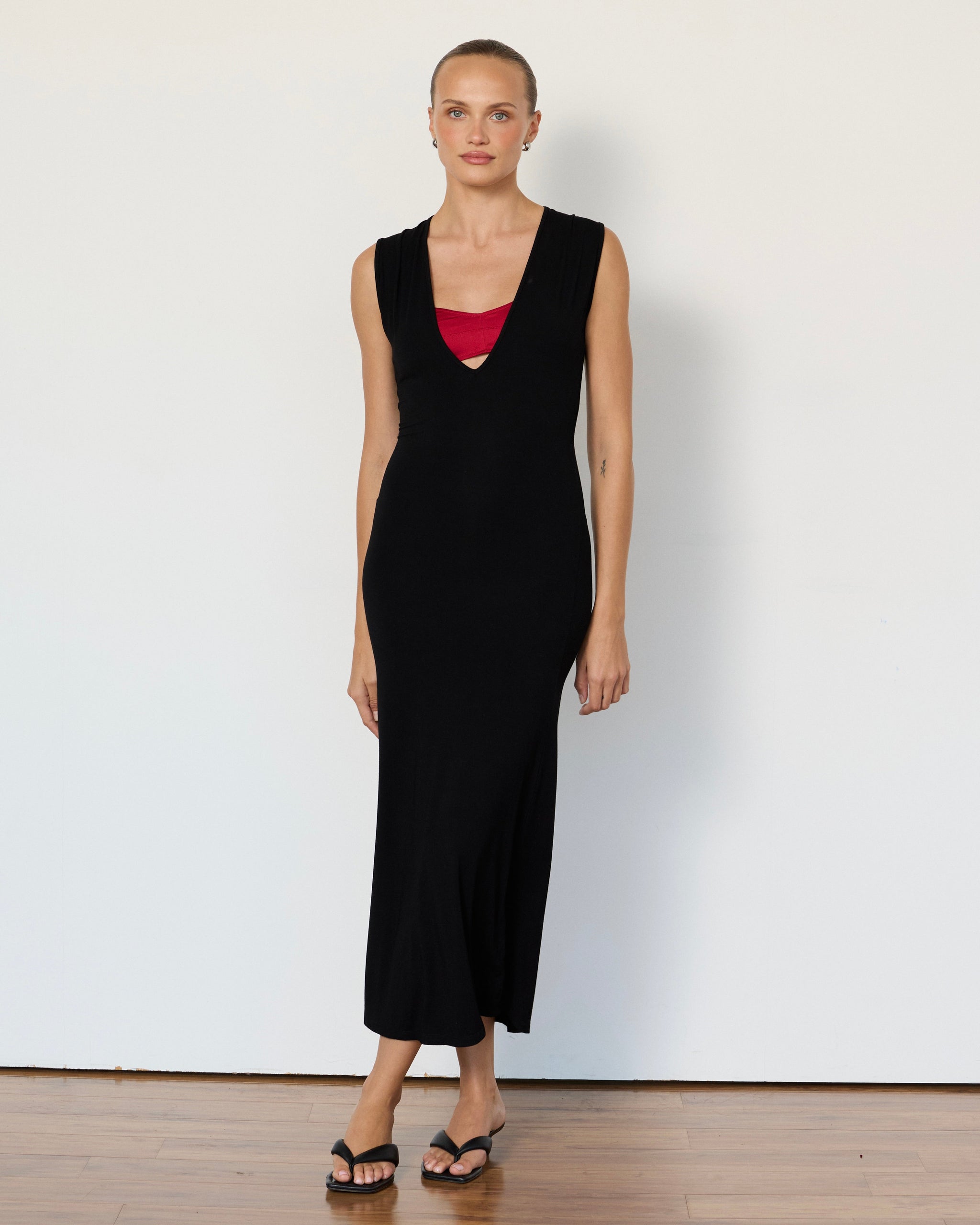 Tate Plunge Midi Dress - Artless Forever - Flyclothing LLC
