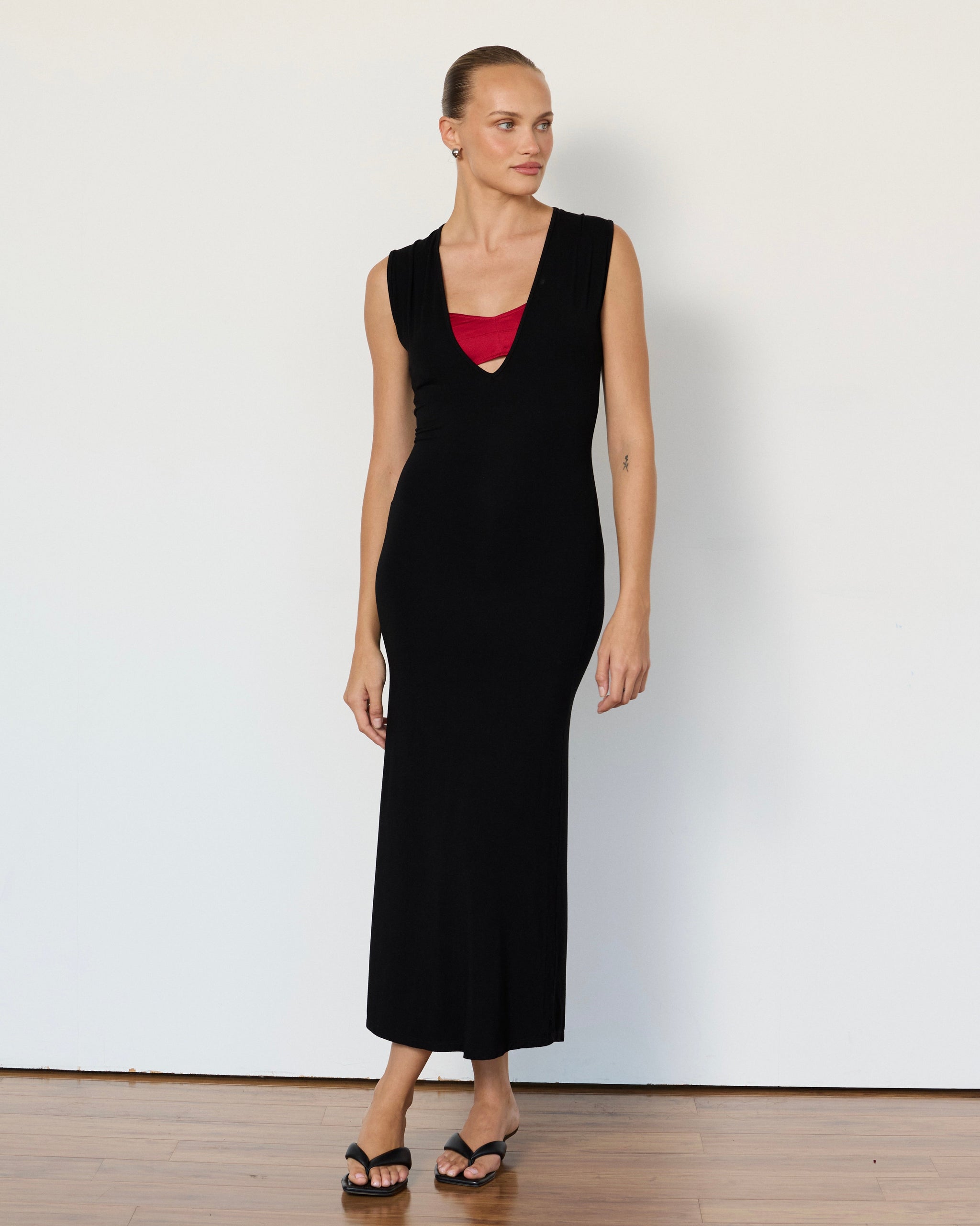Tate Plunge Midi Dress - Artless Forever - Flyclothing LLC