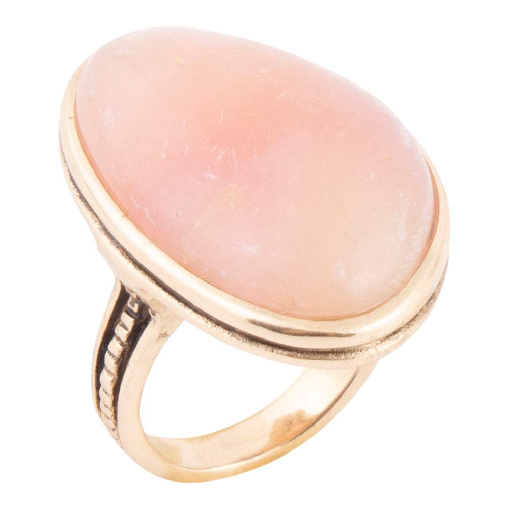 Pink Opal Golden Statement Ring - Barse Jewelry - Flyclothing LLC