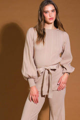 SMILE WHEN YOUR SAD WITH SWEATER TOP AND PANT SET - Flying Tomato - Flyclothing LLC