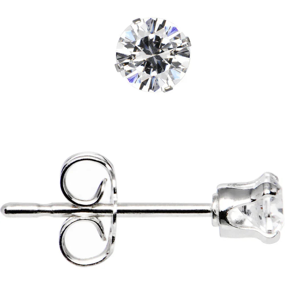 925 Sterling Silver CZ Stud Earrings - BodyCandy - Flyclothing LLC