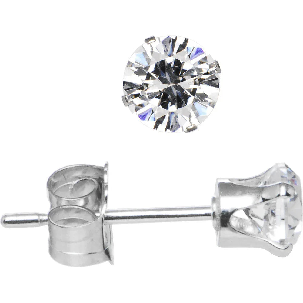 925 Sterling Silver CZ Stud Earrings - BodyCandy - Flyclothing LLC