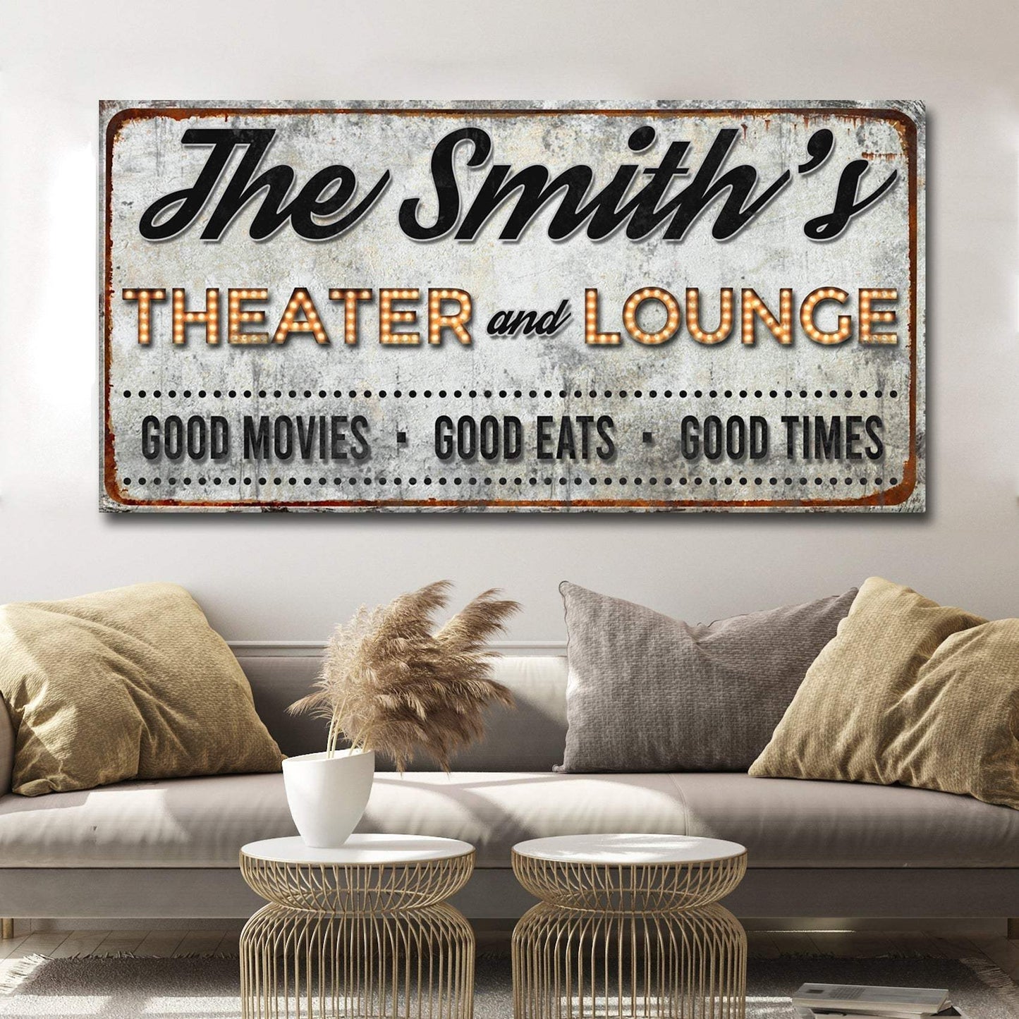 Family Theater and Lounge IV Sign - Tailored Canvases - Flyclothing LLC