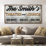 Family Theater and Lounge IV Sign - Tailored Canvases - Flyclothing LLC