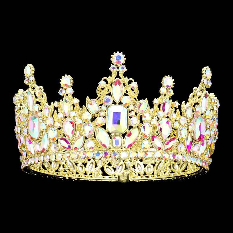 Multi Stone Cluster Crown Tiara - Madeline Love - Flyclothing LLC