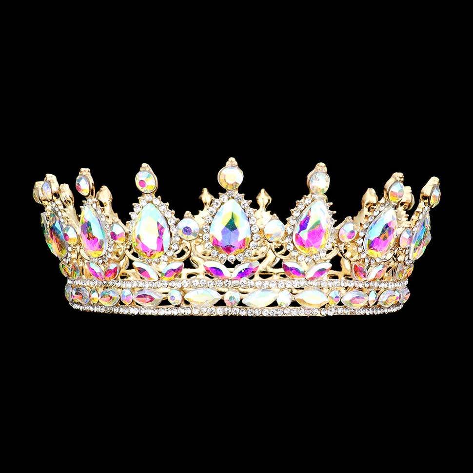 Teardrop Stone Accented Crown Tiara - Madeline Love - Flyclothing LLC