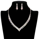 Crystal Rhinestone Pave Necklace Earring Set - Madeline Love - Flyclothing LLC