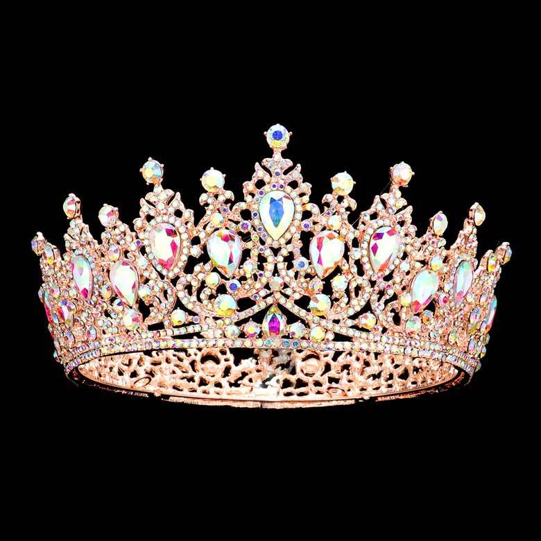 Teardrop Stone Accented Crown Tiara - Madeline Love - Flyclothing LLC