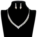 Crystal Rhinestone Pave Necklace Earring Set - Madeline Love - Flyclothing LLC