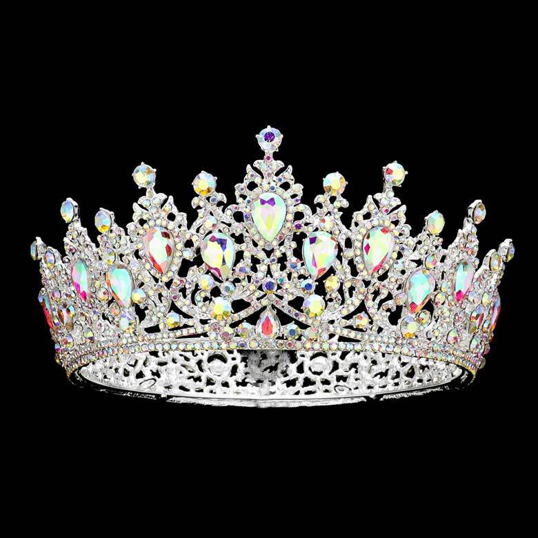 Teardrop Stone Accented Crown Tiara - Madeline Love - Flyclothing LLC
